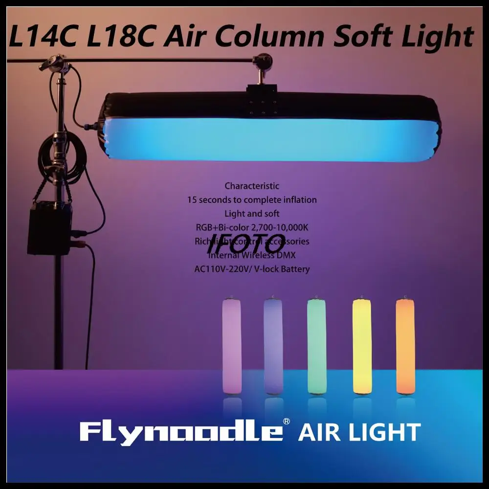 Flynoole 풀 컬러 RGB 사진 비디오 조명, 공기 기둥, 부드러운 조명, 사진 조명용 L14C, L18C, 2700k-10000k