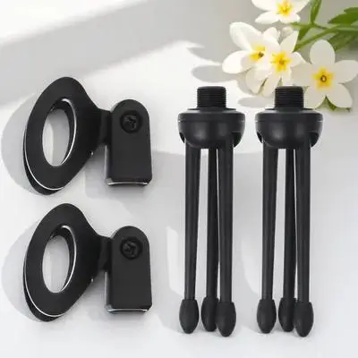 2Pcs 마이크 삼각대 범용 미니 접이식 데스크탑 마이크 홀더 팟캐스트 녹음 오디오용 안정적인 브래킷
