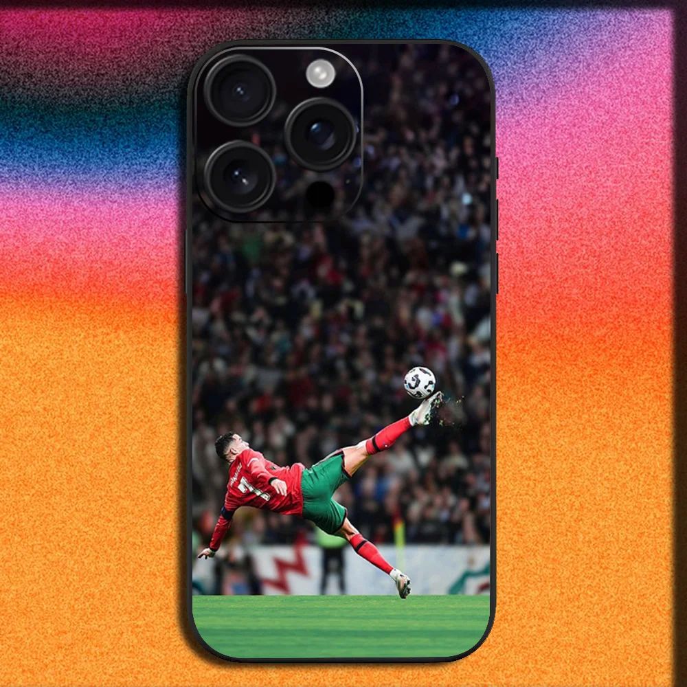 Football Star Black Soft Phone Case – Sleek and Durable Cover