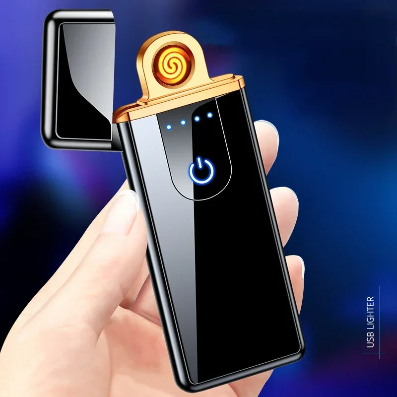 Новинка 2024, металлические зажигалки, Usb Перезаряжаемый Электрический нагревательный провод, зажигалка для сигарет, аксессуары для курения, портативный ветрозащитный подарок для мужчин