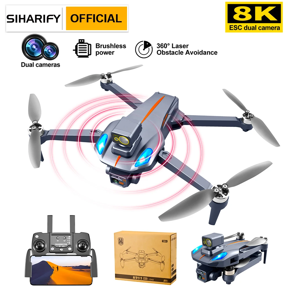 

GPS Drone 4K Professional Obstacle Avoidance 8K ESC Dual HD Camera Brushles Motor Foldable Quadcopter RC Distance 1200M