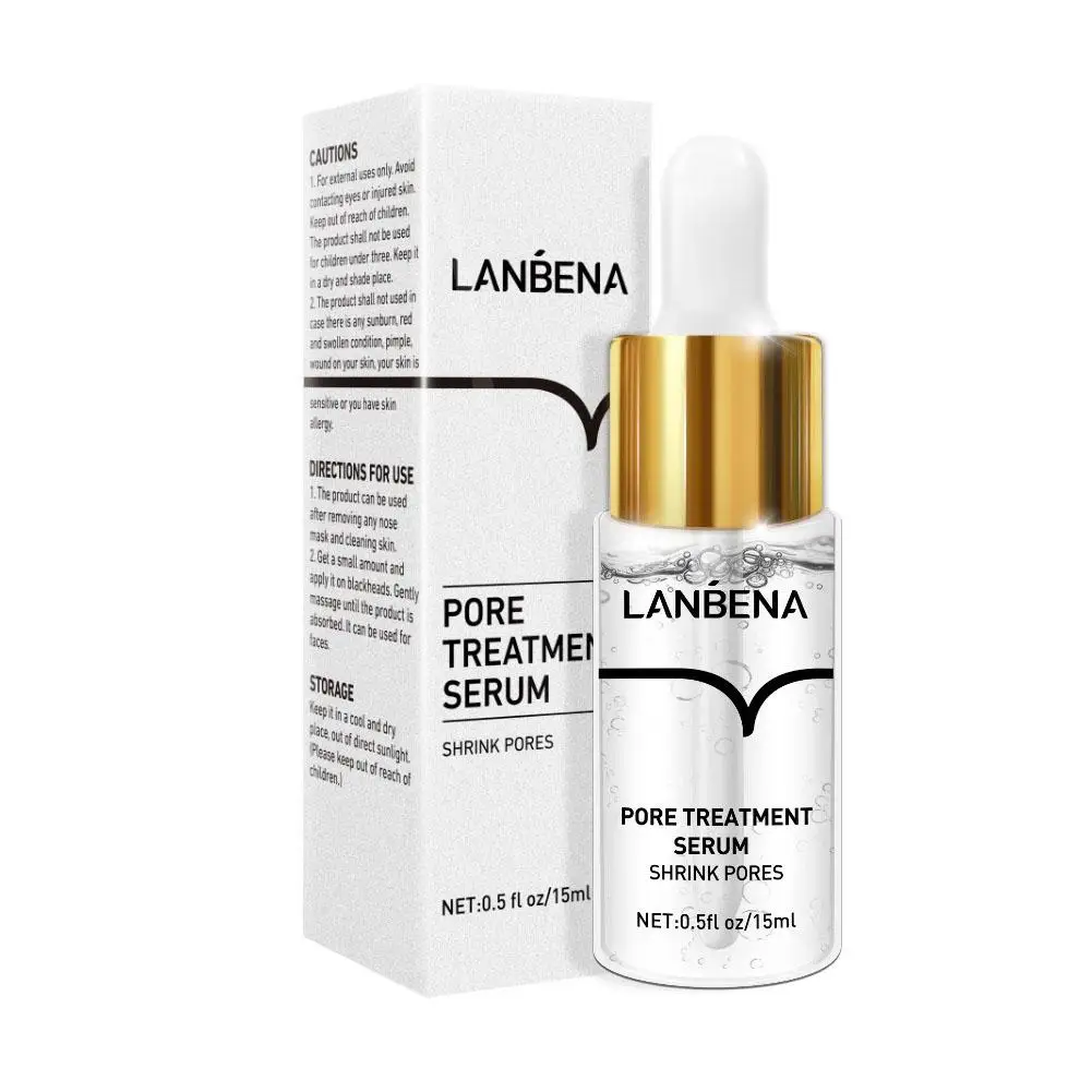 LANBENA Blackhead Remover Shrink Pores Serum Facial Firming Pores Relief Control Dryness Oil Essence To Shrink Moistur 15ml Y3B9