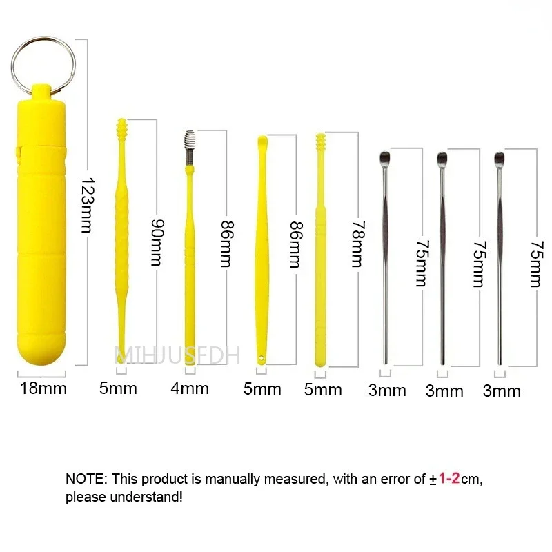 Ear Wax Remover 6/7/9PCS Ear Cleaner ABS Ear Care Spoon Tool Soft Spiral For Ears Earwax Picker Cleaning Wax Removal Tool Earpick Remover