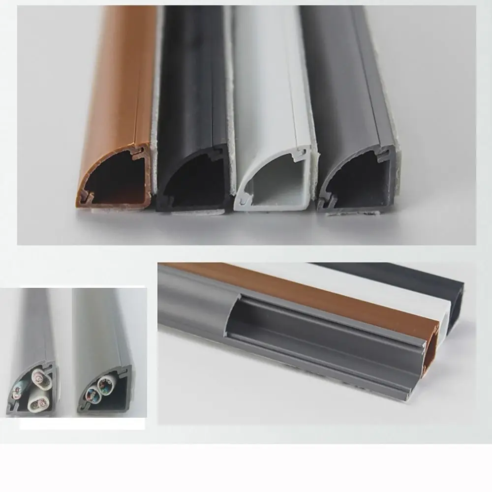 Anti-extrusion Floor Cord Cover Triangle Self-Adhesive Extension Wiring Duct Protector Durable Electric Wire Slot Home Outdoor
