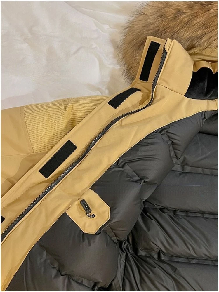 Winter Warm Down Jacket Women Clothing Fluffy Puffer Jackets Thick Down Coat Hooded Patchwork Korean Outerwear Parkas Loose New