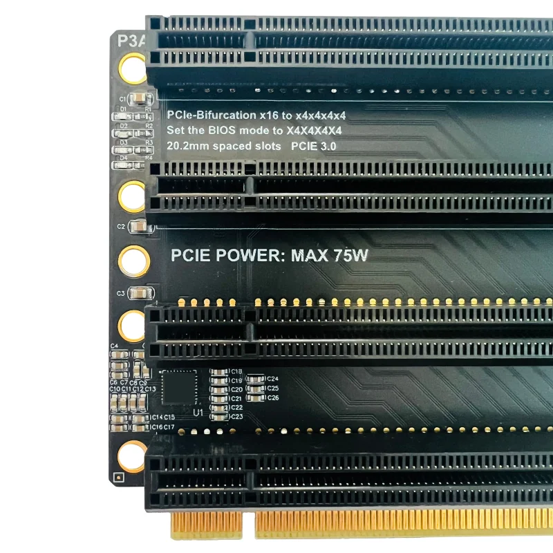Jhh-pcie-bifurcation Placa de Expansão Pci Express 3.0x16 14 Slot Cartão Adaptador Gen3 Sata Power Port Split Card - Imagem 6