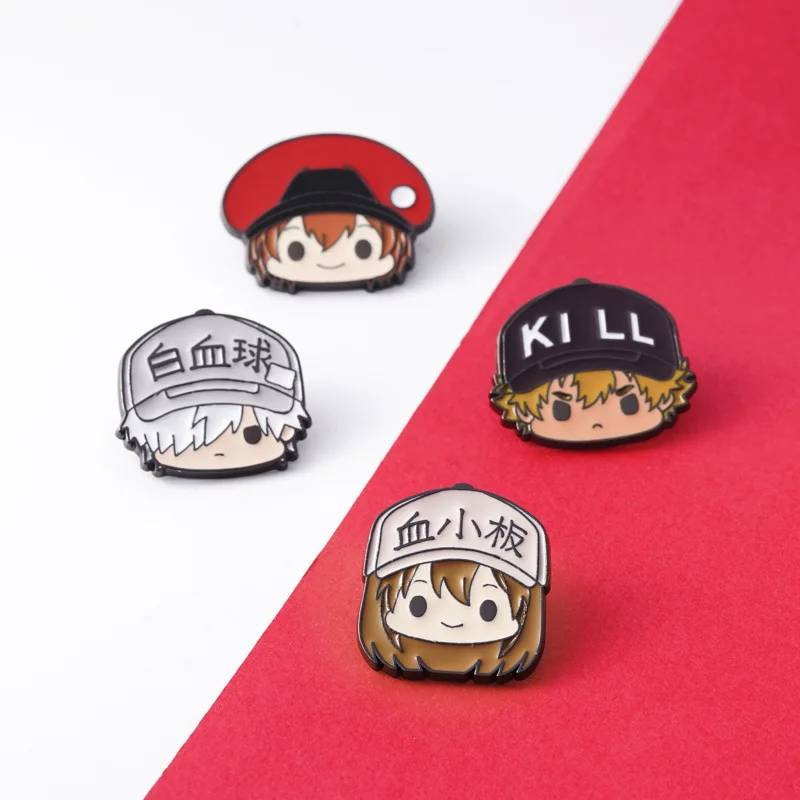 

Anime Cells at Work! Hakkekkyuu Seqkeqkyuu Kesshōban Cosplay Costumes Metal Badge Pin Brooch Prop Xmas Gift