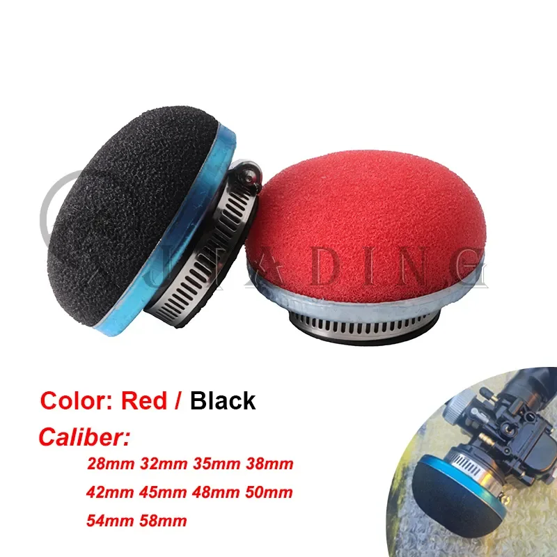 Motorcycle 28/32/35/38/42/45/50/54/58MM Stright Foam Air Filter Sponge Cleaner For 2 Stroke Engine Pocket Bike Mini Moto Scooter