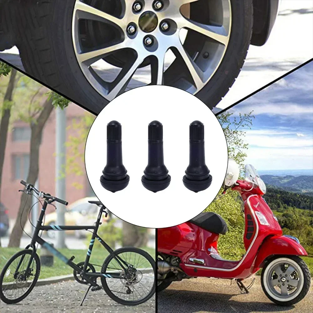 TR413 TR414 Vacuum Tire Valve Nozzle with Dust Cap Car Motorcycle Bicycle Snap-in Tubeless Tyre Rubber Valve Replaceable Parts 4