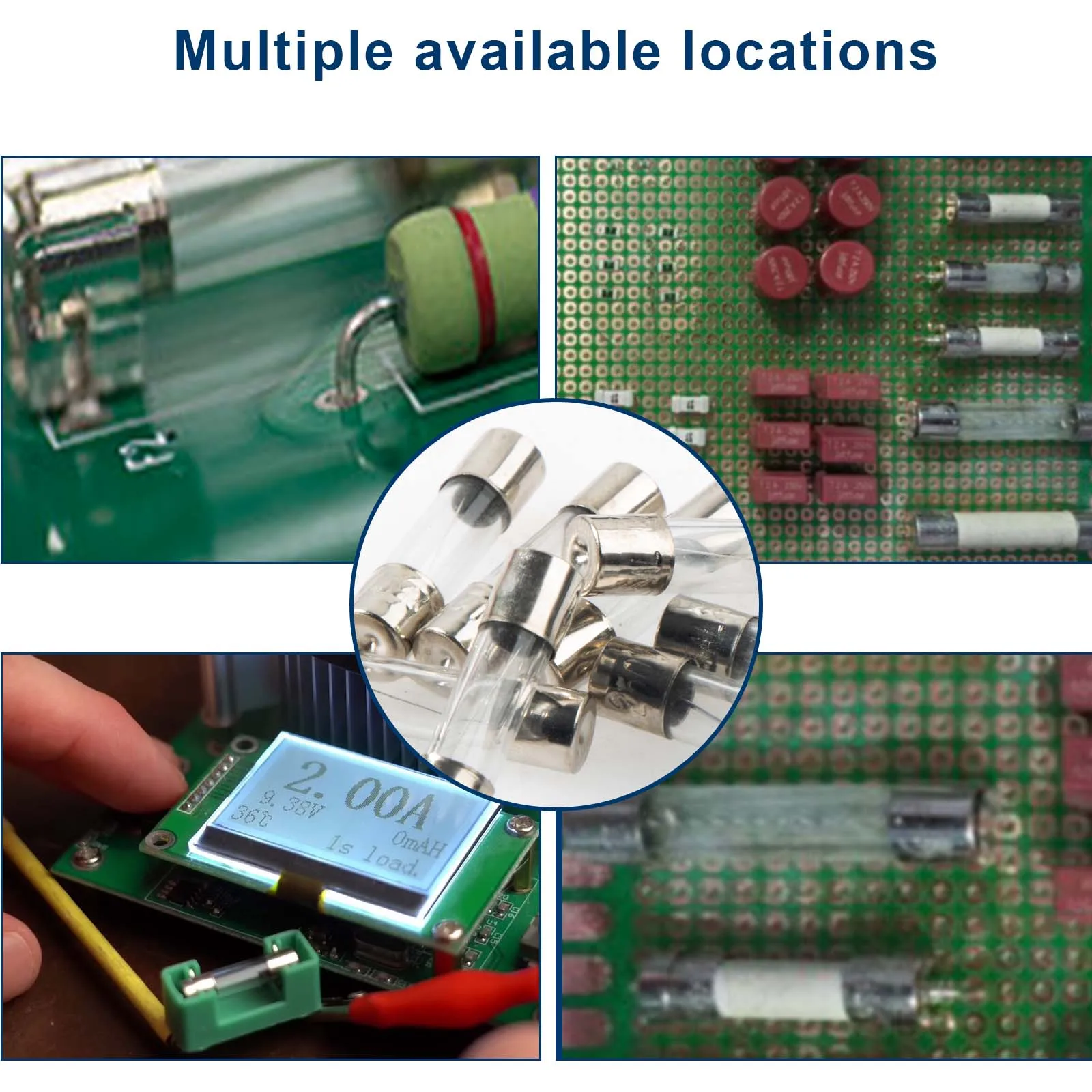 Fast Blow Glass Fuses Assortment Kit 10 Values m5x20mm 0.2-20A 100pcs