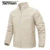 TACVASEN Winter Fleece Jackets Mens Full Zip Stand Up Work Jacket Coats Zipper Pockets Hiking Jacket Outdoor Windbreaker 2
