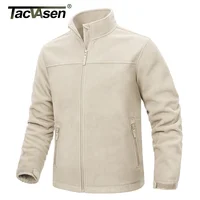 TACVASEN Winter Fleece Jackets Mens Full Zip Stand Up Work Jacket Coats Zipper Pockets Hiking Jacket Outdoor Windbreaker 2