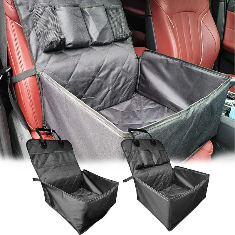 PetDogCarSeatCarrierBagWithDetachableCushionPocketsWaterproofFoldingHammockBasket