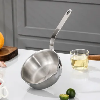 Pentola per olio in acciaio inossidabile 12 cm Padella per uova Mini zuppa Pentola per latte Pentola per cottura a prova di scottatura Utensile da cucina Accessori per pentole 1