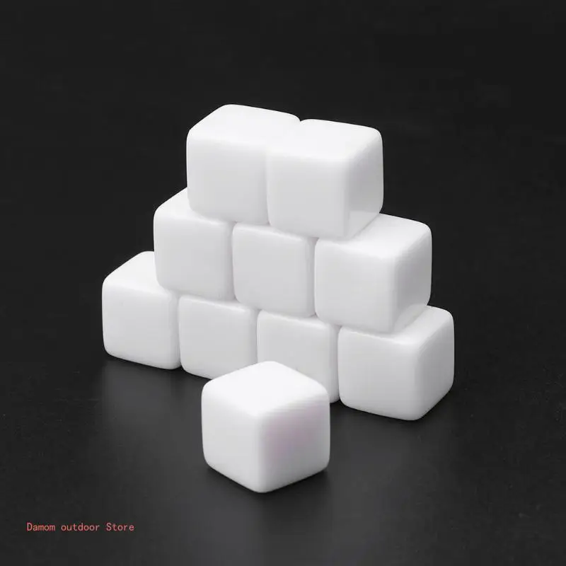 Blank Acrylic 14mm 6 Sides for Party Family DIY Games Kids Printing 10 Pieces Game Dice Dice Set Acrylic Dice