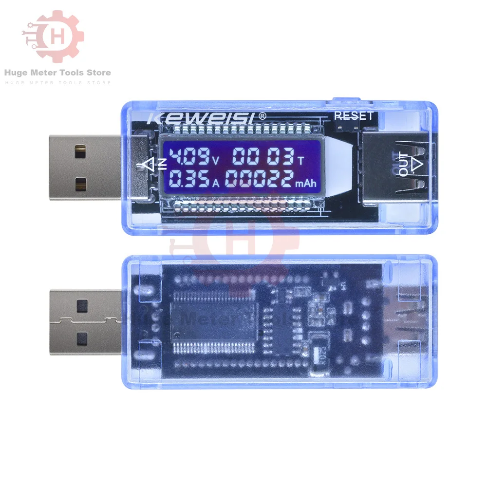 KWS-V20 USB Tester Type-C Voltage Meters Current Voltage Capacity Battery Tester LCD Display Charger Capacity Tester Meter