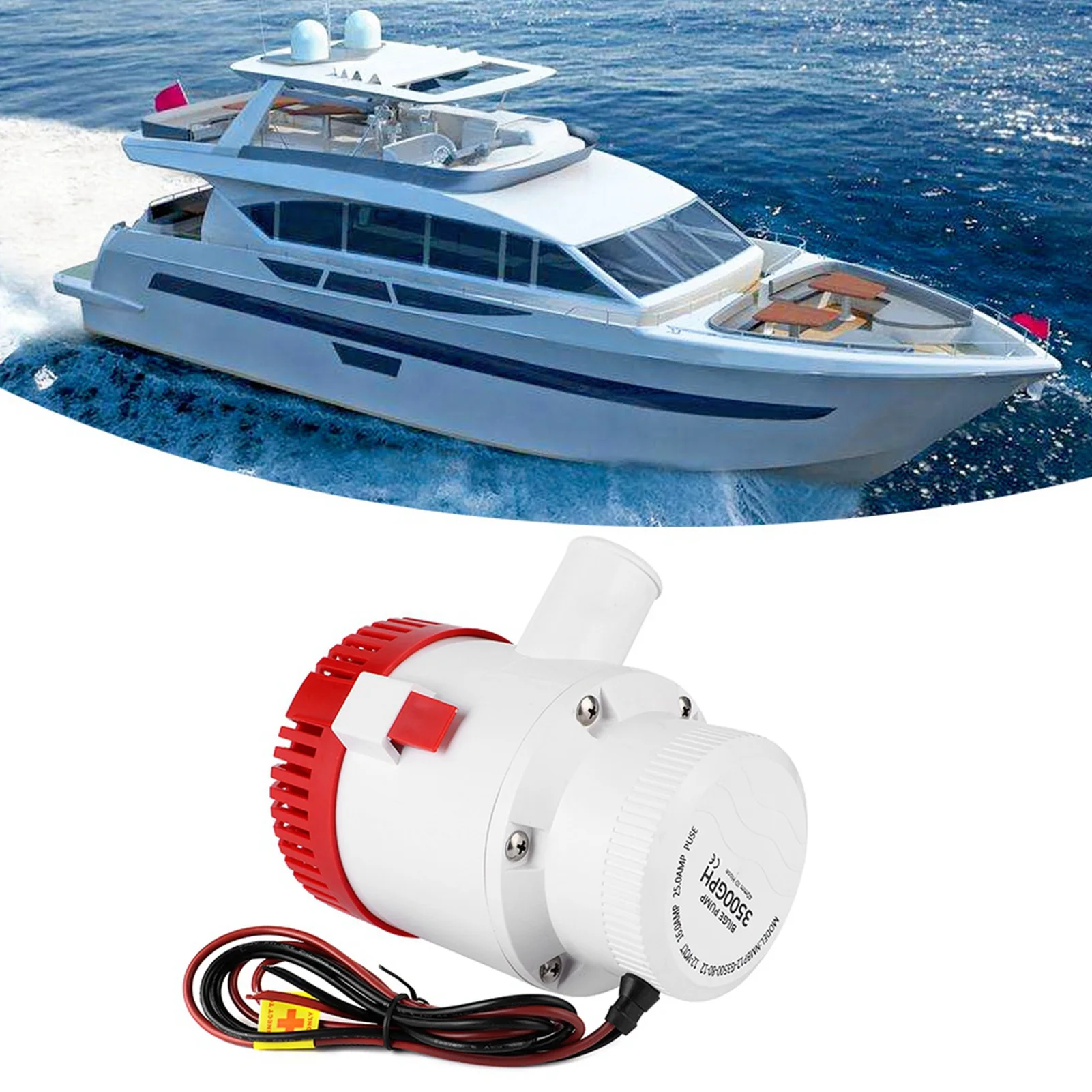 3500GPH 12V Professional Submersible Bilge Pump Marine Boat Yacht Accessory G3500‑01 bilge pump marine water pump