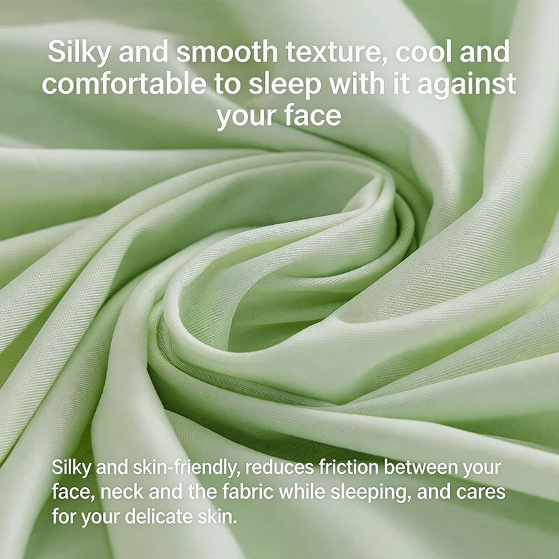 Enhanced Cooling Ice Silk Pillowcase for Hot Sleepers - Breathable & Soft Cover