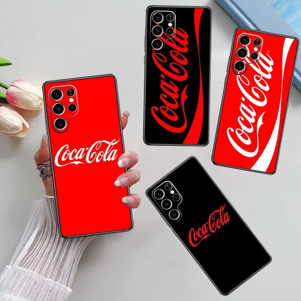 C-Coca-Fashion ColaS  Phone Case For Samsung Galaxy S23 S22 S21 S20 Plus Ultra M54 Note20 Soft Black Phone Cover