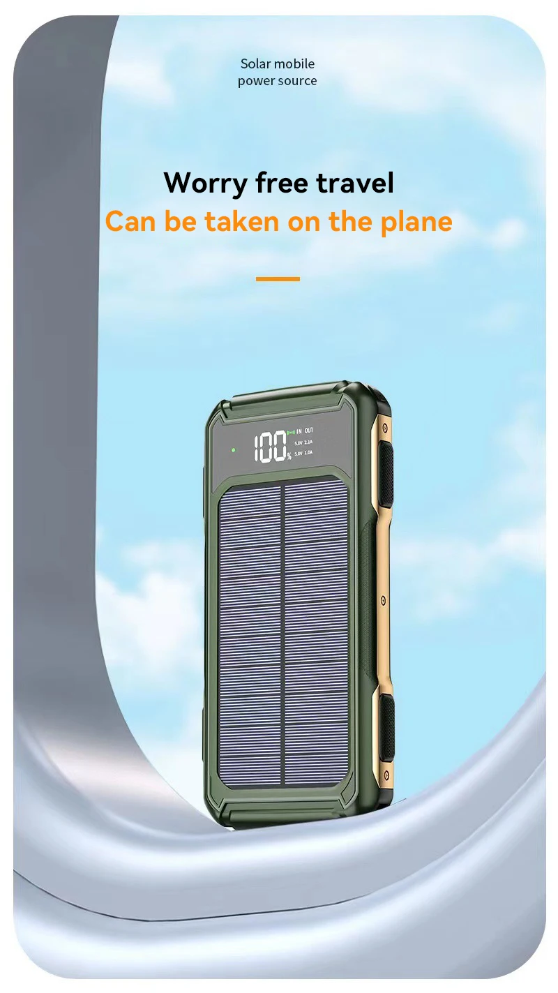 500000mAh Large Capacity Solar Power Bank Portable Charger Fast Charging Powerbank With Four Cables LED Digital Display 2