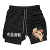 Jujutsu Kaisen Anime Graphic 2 in 1 Compression Shorts for Men Quick Dry Lightweight Gym Performance Shorts Athletic Activewear 3