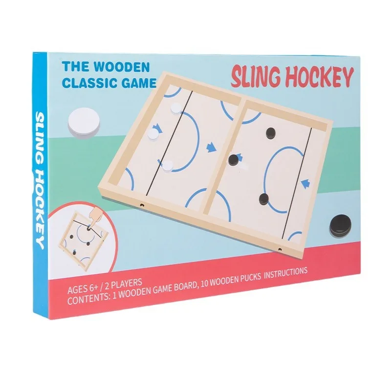 Wooden Bouncing Chess Fast Sling Puck Fun Game Parent Child Interactive Collision Chess Bouncing Like Tabletop Ice Hockey Ball 6