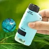 Handheld Microscope Mini Pocket Microscope Kit 60-120x Lab Microscope Zoom Wheel Adjustable with LED for Kids Educational 4