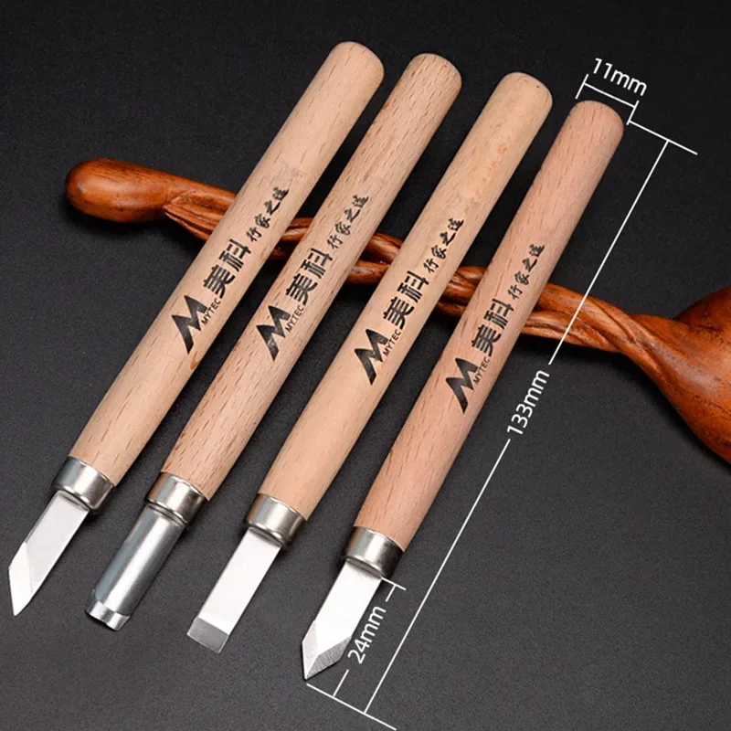 12pcs Wooden Handle Carving Knife Wooden Carving Tool Leather Handmade Pen Knife Multifunctional Art Knife Tool Set