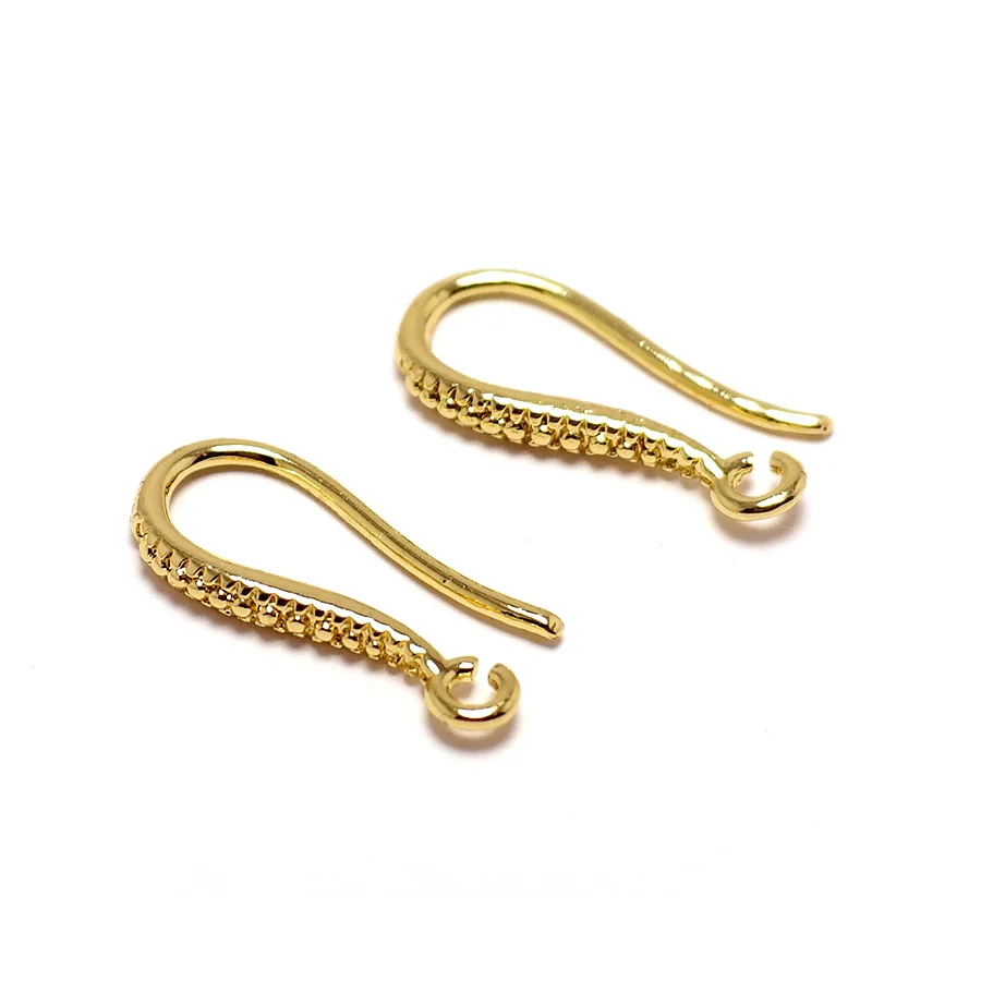 

10pcs Ear Hooks,Gold Color Plated Brass,Earrings Findings Components 16.5x7x2mm