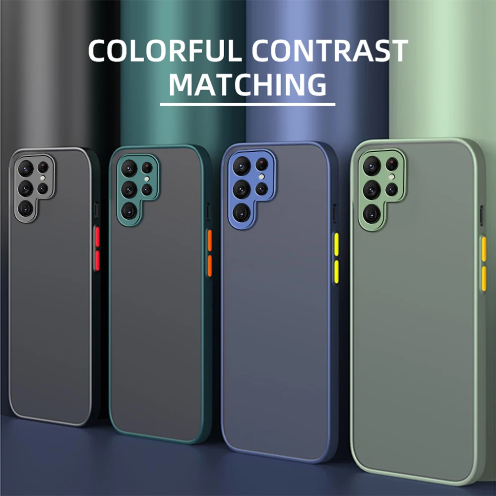 Huid Gevoel Doorschijnend Telefoon Case Voor Samsung Galaxy S24 Ultra Matte Soft Cover S24 + S 24 Plus S24Ultra 5G Lens_voghion.com