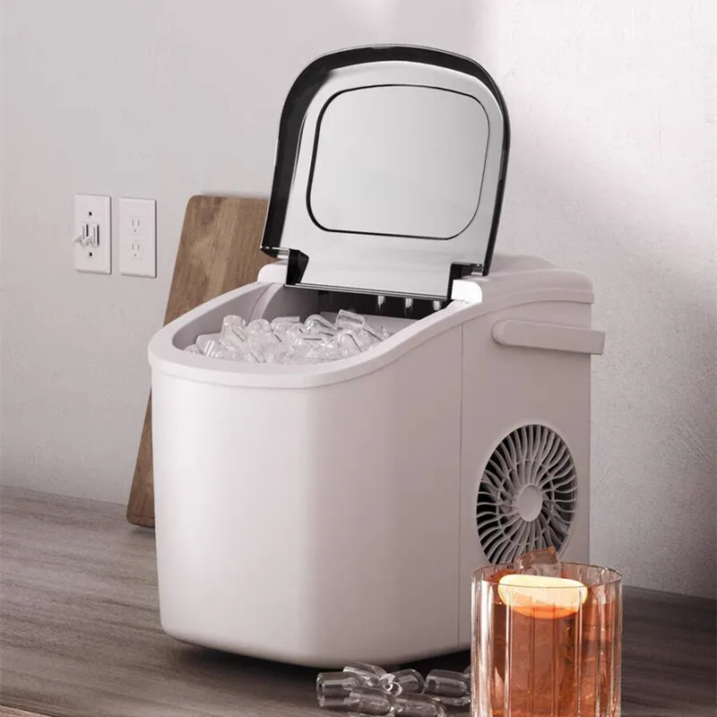 Ice Maker Outdoor 15KG Home Small Dormitory Student Intelligent Mini Full-Automatic Low-Power Ice Maker Household White And blac