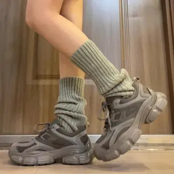 Alternative view of Sports Leg Warmers Winter Calf Covers Knitted Anti-slip Leg Warmers for Wear Sports Outing Jk Lolita Style Solid Color Piled