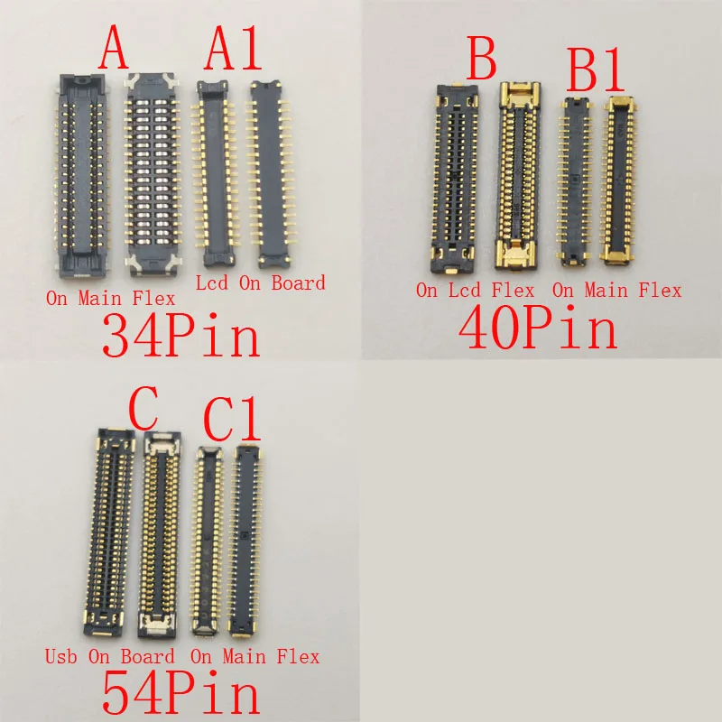 

2Pcs Charging USB Charger Port Lcd Display Screen Jack Flex FPC Connector Plug For Samsung Galaxy A50S A507 A507F 34 40 54 Pin