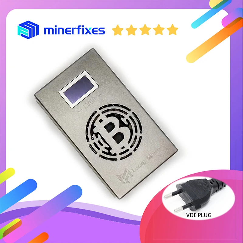 

Майнер Lucky Miner LV06 для биткоинов, бесшумная домашняя лотерея, Майнер для биткоинов, 500GH/S, варианты розетки (ЕС/США/Великобритания/VDE/BS/BR)