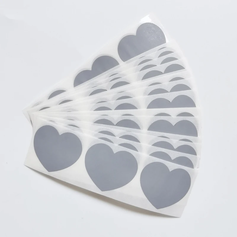 Liefde Hart Kras Van Sticker 100Pcs 30X35Mm Zilver Grijs Rose Goud