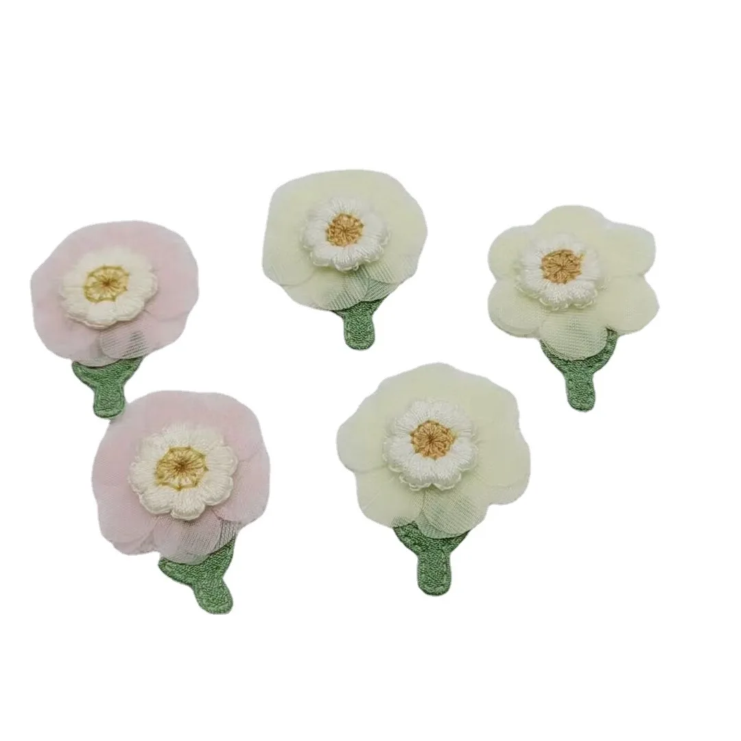 20PCS Fabric flowers accessories handmade decorative cloth stickers DIY headdress clothes socks accessories