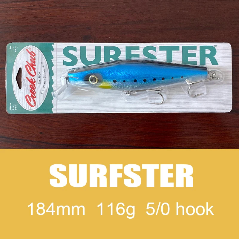 Saltwater Fishing Lures SURFSTER 184mm 116g 5/0 Hook Hard Wood Body  Floating Big Minnow Artificial Bait For Sea Fishing Pike