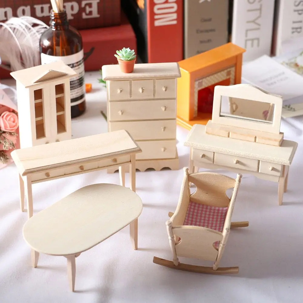 

Mini Cradle Cot Simulated Toys DIY Photographic Scene Dollhouse Bedroom Dolls House Miniature