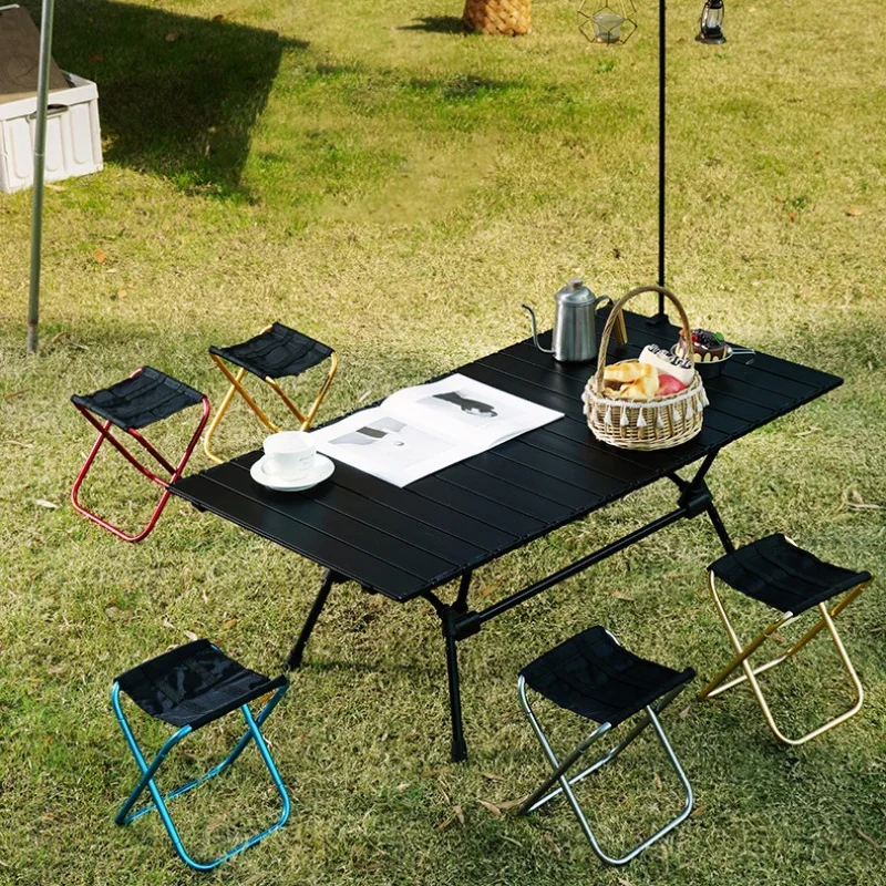 Outdoor Aluminum Alloy Stool Portable Multifunctional Folding Small Stool Bench Ultra Light Fishing With Hand Bag