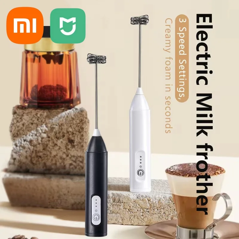 Xiaomi Electric Milk Foamer Blender Stainless Steel Handheld Milk Frother Wireless Coffee Whisk Mixer Egg Beater Kitchen Tools milk frother egg beater electric milk frother
