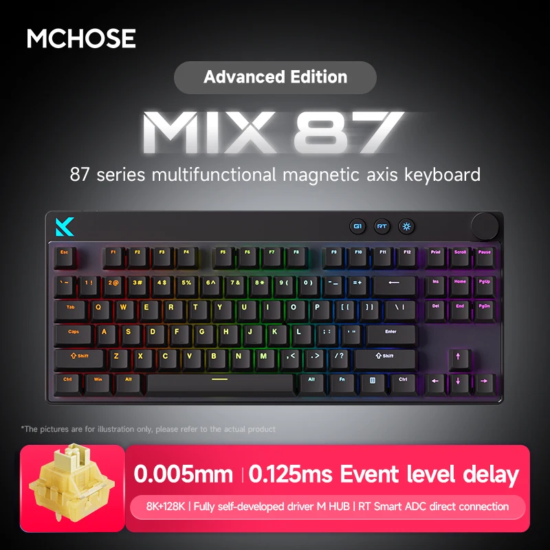 MCHOSE MIX87 磁気スイッチメカニカルキーボード RGB 8000Hz