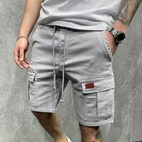 Shrink Resistant  Trendy Multi Pockets Men Cargo Shorts Streetwear Men Shorts Drawstring   for Fitness 1