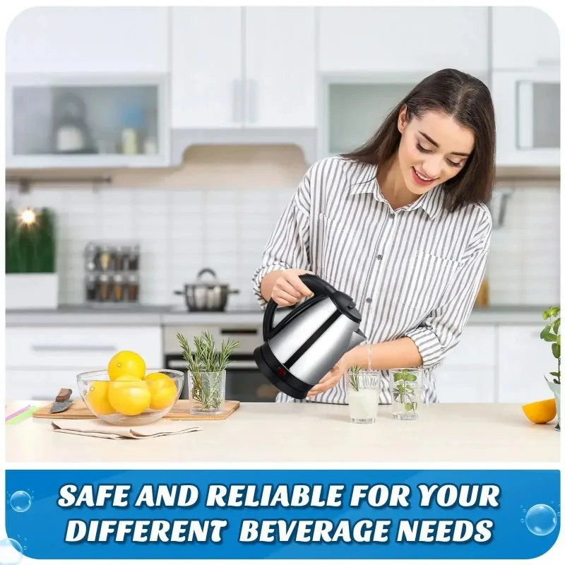 304 Stainless Steel Electric Kettle Portable 2L Coffee Pot Electric Water Heater Teapot 1500W Automatic Power Off kettle Home 5