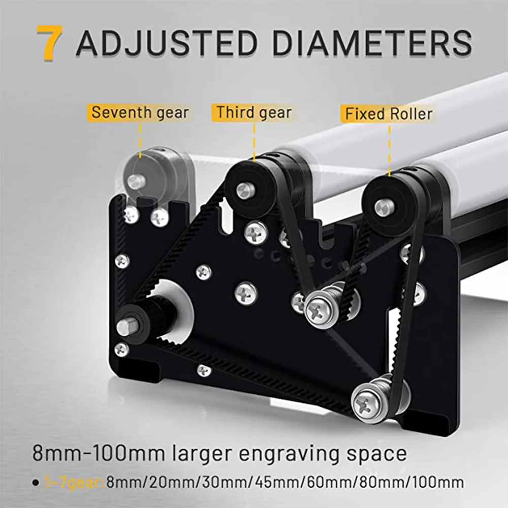 Ortur Laser Rotary Roller 360&deg; Cutter Engraver Y-axis Rotary Module Engraving Cylindrical Objects Cans Laser Cutting Machines