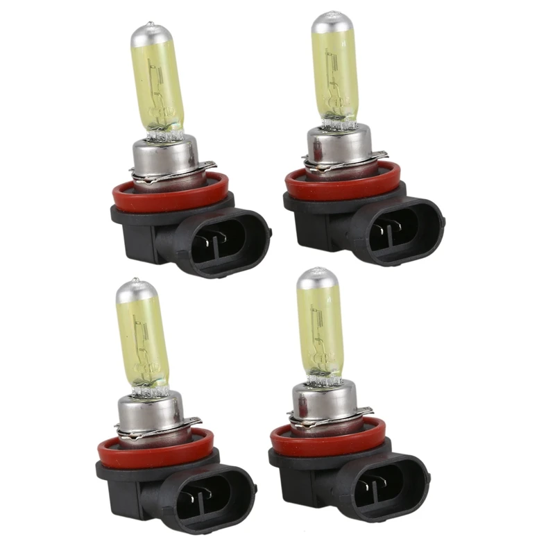 

4X H11 55W 3000K Golden Yellow Xenon HID Halogen Light Fog Lamp Bulb Headlight