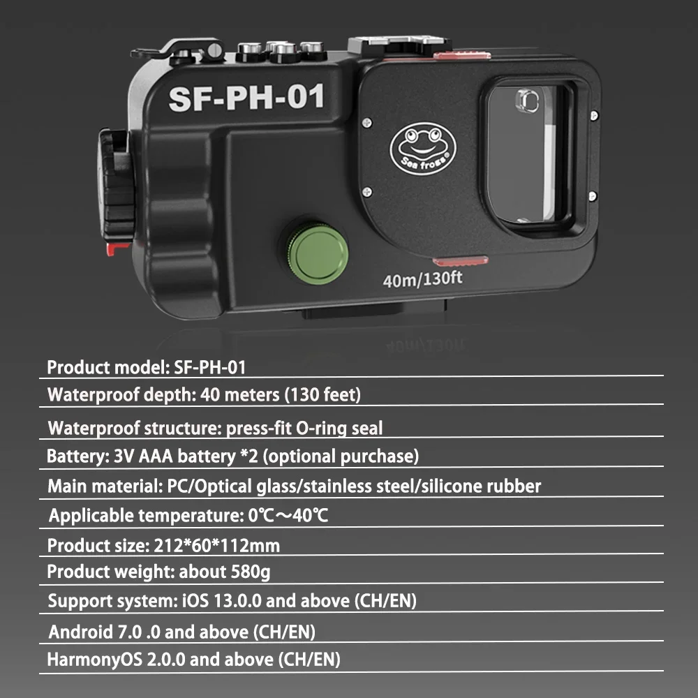 40M Diving Snorkeling Underwater Waterproof Case for Samsung S25 S24 S23 Ultra Operated Underwater Photo Video Cover For iPhone