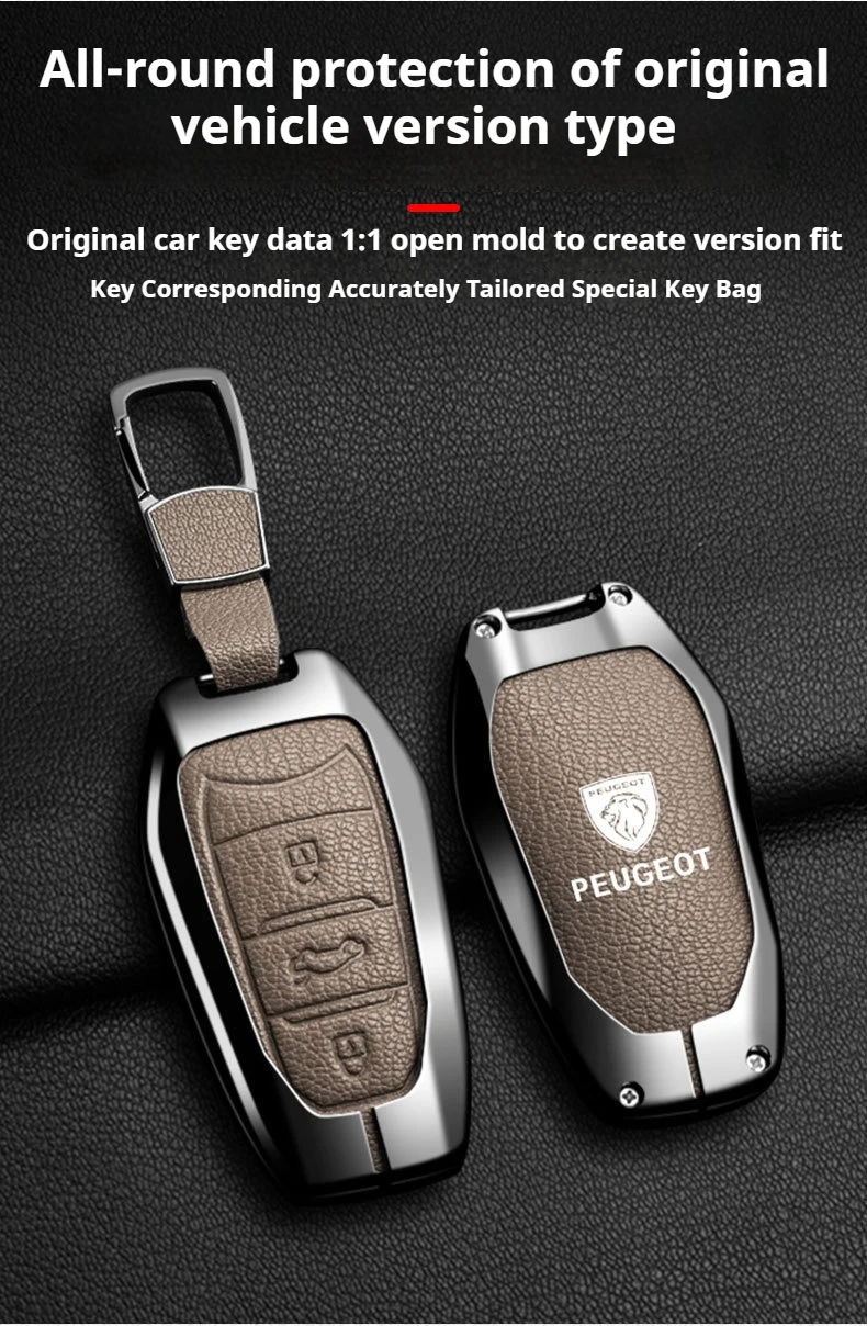 Zine Legierung Auto Schlüssel Fall Abdeckung Schlüssel Tasche Shell Für Peugeot GT-Line 206 207 208 301 307 308 407 408 508 607 2008 3008 4008 5008 RCZ – Detail 6