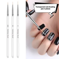 New 3Pcs Thin Stripe Line Nail Art Liner Painted Brush Drawing Pen DIY UV Gel Tips French Supplies Design Manicure Pinceau 1