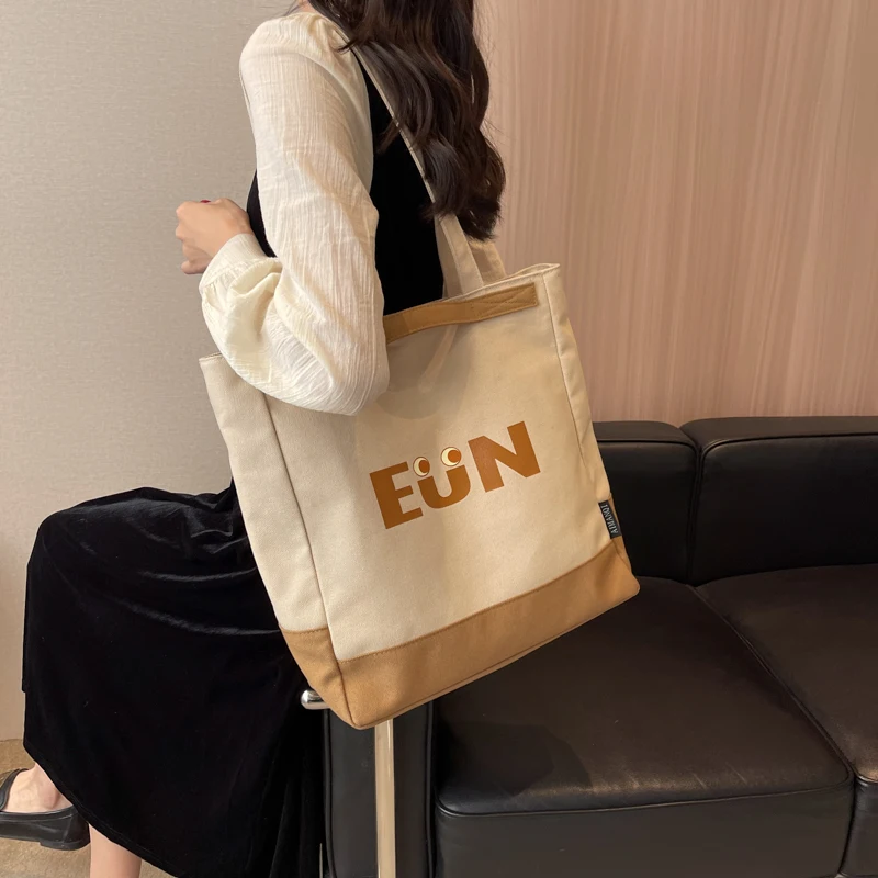 Simple Design Fashion Women's Tote Bag Casual Street Personality One Shoulder Bag Large Capacity Student Bag Mom Shopping Bag