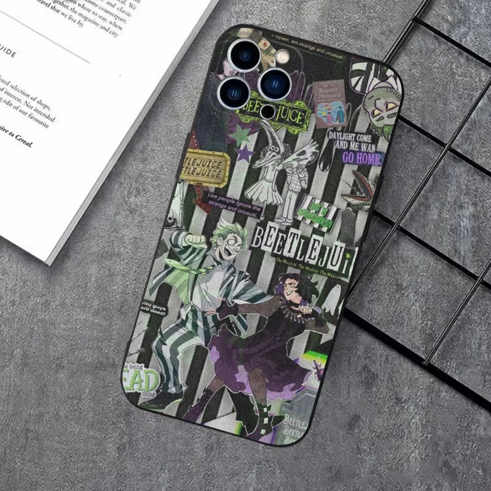 thumbnail image 1 of B-BeetlejuiceS-S 2 Phone Case For iPhone 16,15,14,13,12,11 Plus,Pro Max,XS,X,XR,SE,Mini,8,7，Soft Silicone Black Cover, 1 of 5